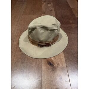 Dorfman Pacific Khaki Cotton Fedora Indiana Jones Hat Medium